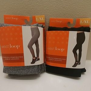 Grey Seamless Perforated Ankle Leggings